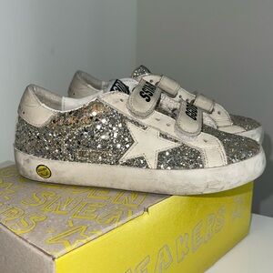 Kids Old School Glitter Golden Goose Sneakers